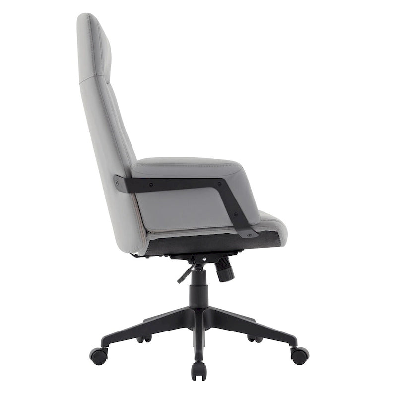 Chaise de bureau en cuir, pivotante et réglable en hauteur, avec support lombaire, Collection Inifini