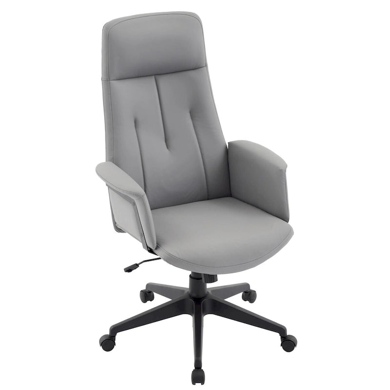 Chaise de bureau en cuir, pivotante et réglable en hauteur, avec support lombaire, Collection Inifini
