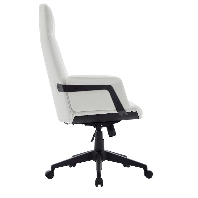 Chaise de bureau en cuir, pivotante et réglable en hauteur, avec support lombaire, Collection Inifini