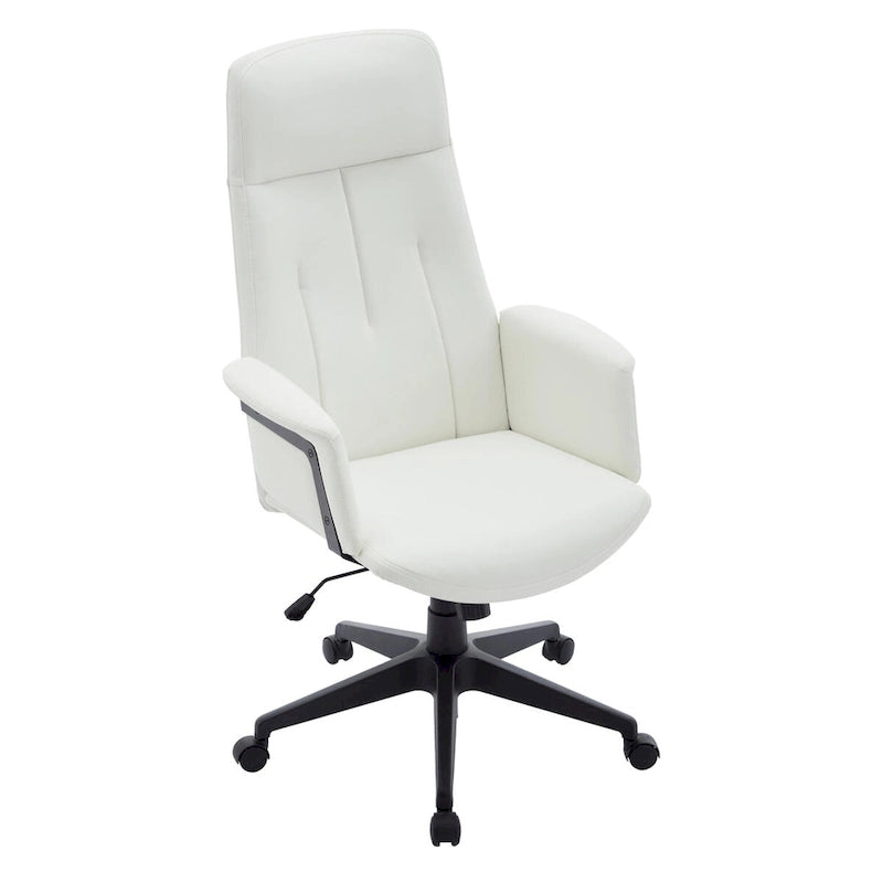 Chaise de bureau en cuir, pivotante et réglable en hauteur, avec support lombaire, Collection Inifini