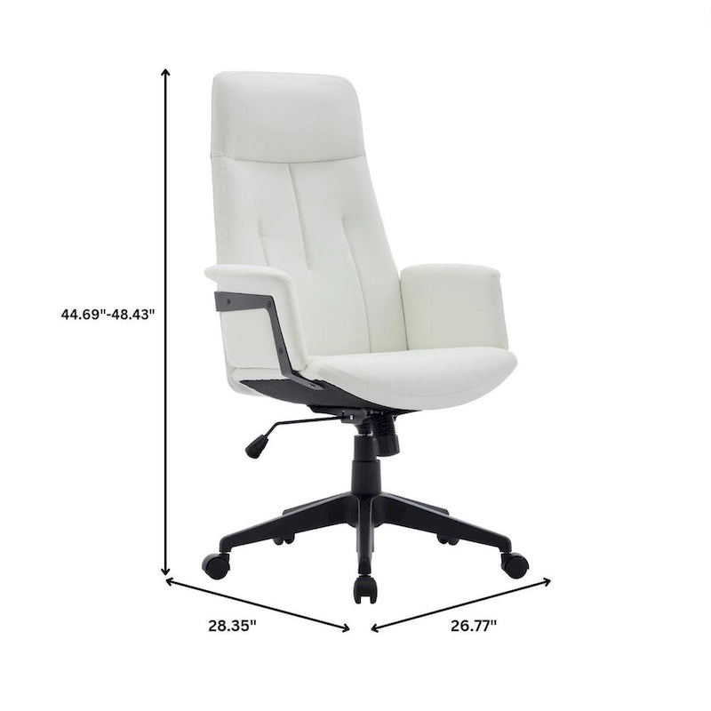 Chaise de bureau en cuir, pivotante et réglable en hauteur, avec support lombaire, Collection Inifini