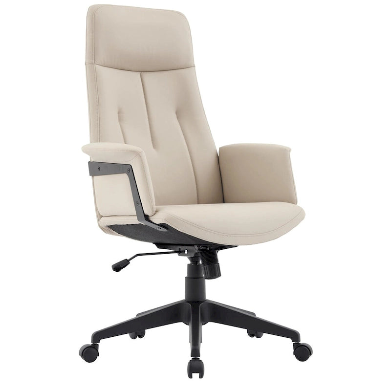 Chaise de bureau en cuir, pivotante et réglable en hauteur, avec support lombaire, Collection Inifini