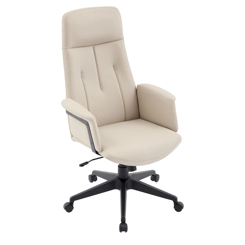 Chaise de bureau en cuir, pivotante et réglable en hauteur, avec support lombaire, Collection Inifini
