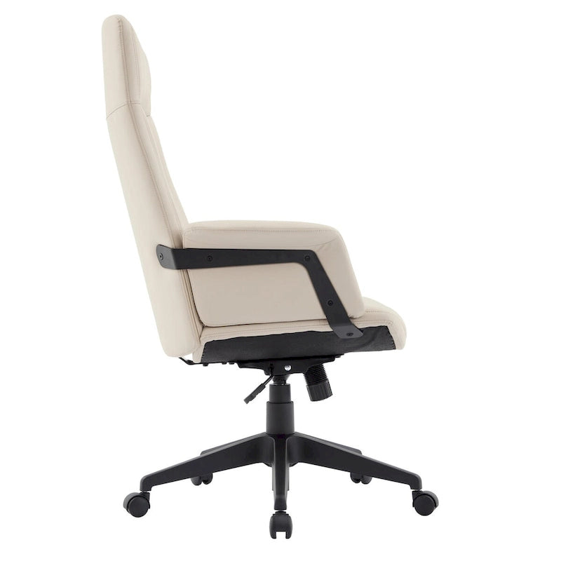Chaise de bureau en cuir, pivotante et réglable en hauteur, avec support lombaire, Collection Inifini