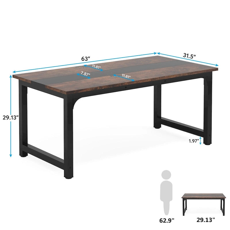 Petite table de conférence, table de réunion pour 4-6 personnes - 160 L x 80 l x 74 H cm