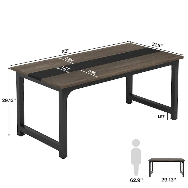 Petite table de conférence, table de réunion pour 4-6 personnes - 160 L x 80 l x 74 H cm