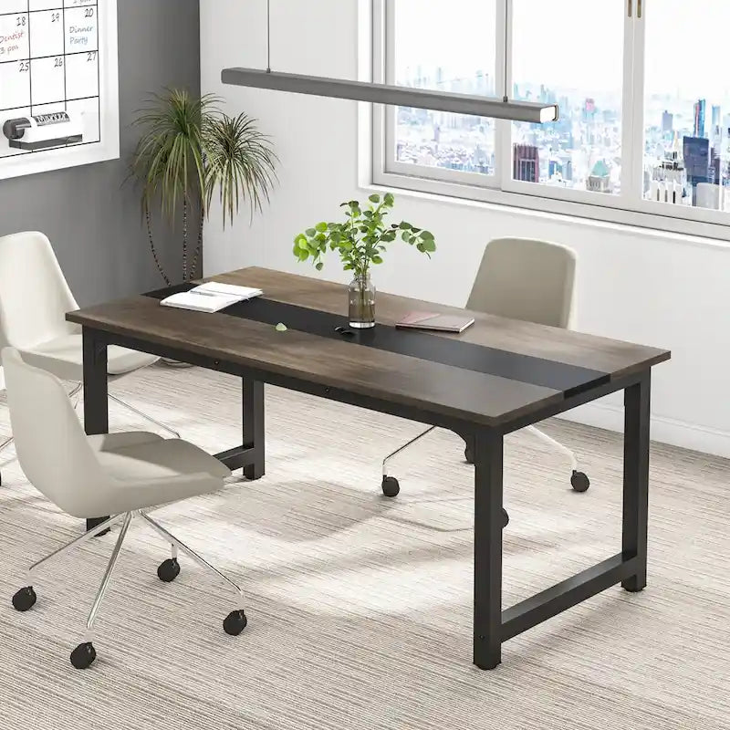 Petite table de conférence, table de réunion pour 4-6 personnes - 160 L x 80 l x 74 H cm