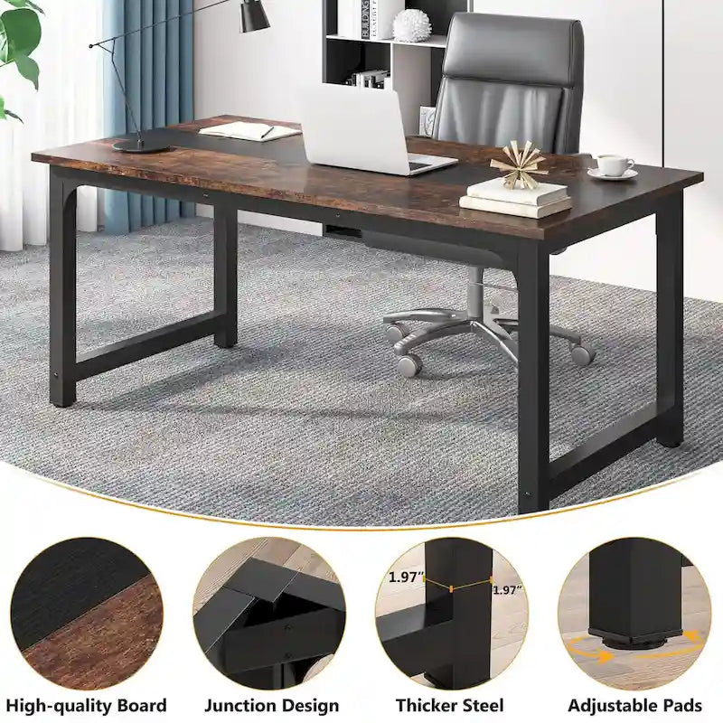Petite table de conférence, table de réunion pour 4-6 personnes - 160 L x 80 l x 74 H cm