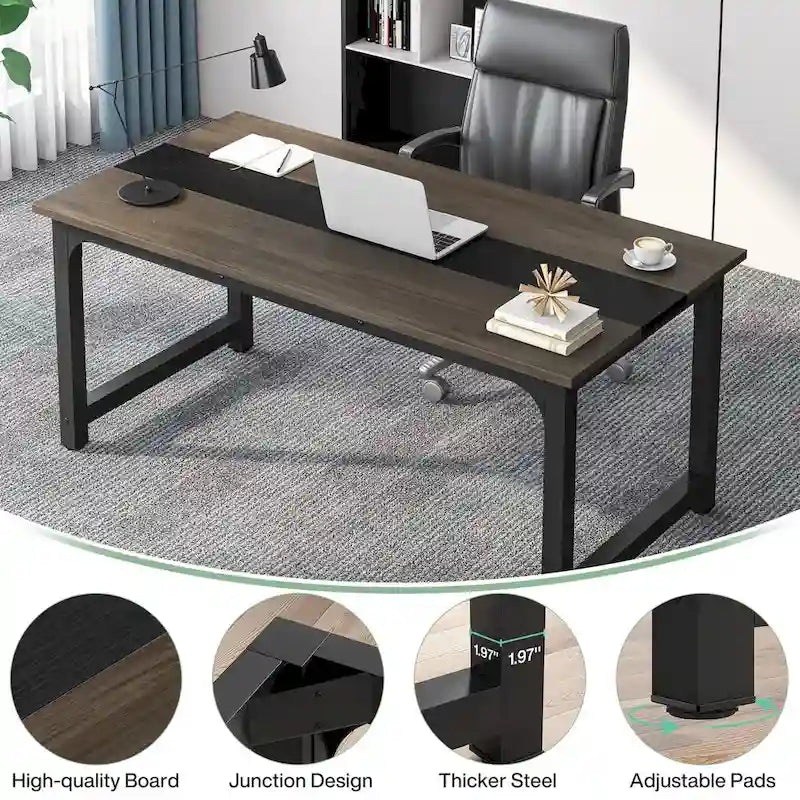 Petite table de conférence, table de réunion pour 4-6 personnes - 160 L x 80 l x 74 H cm