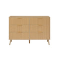 Bedroom Dresser, 6 Double Dressers with Wavy Drawers, Wooden Chest of Drawers for Children's Room, Living Room