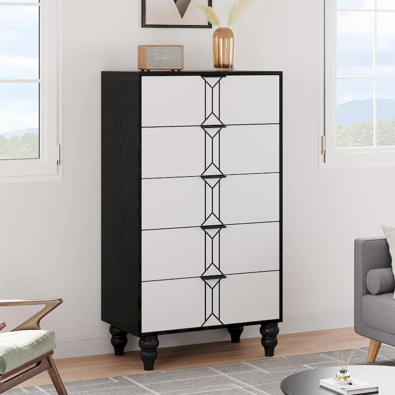 Commode 5 tiroirs, en bois moderne