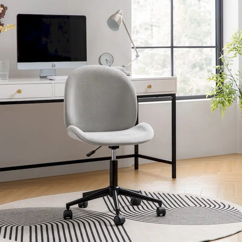 Chaise de bureau moderne Ines 360 pivotante sans accoudoirs avec piètement métallique par HULALA HOME
