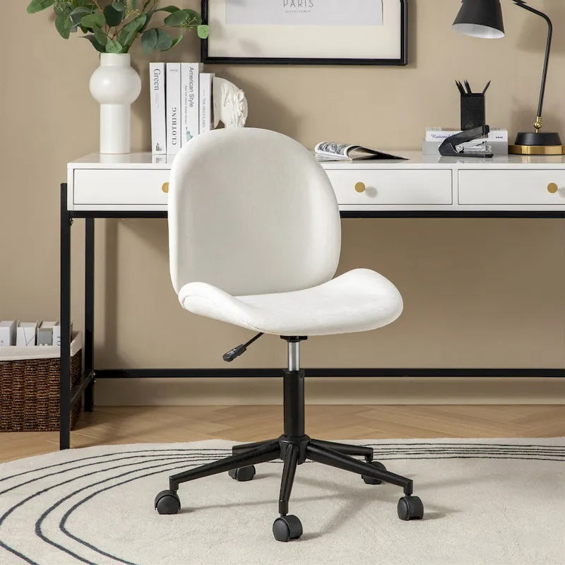 Chaise de bureau moderne Ines 360 pivotante sans accoudoirs avec piètement métallique par HULALA HOME
