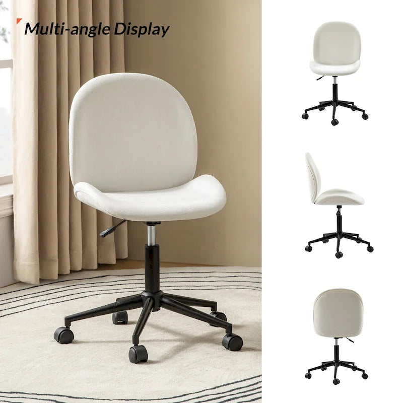Chaise de bureau moderne Ines 360 pivotante sans accoudoirs avec piètement métallique par HULALA HOME