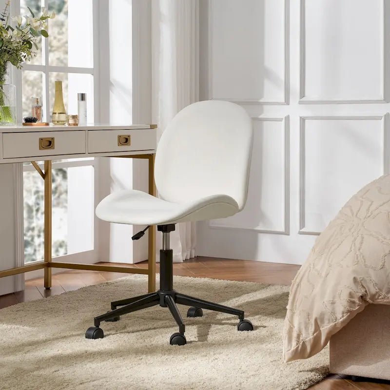 Chaise de bureau moderne Ines 360 pivotante sans accoudoirs avec piètement métallique par HULALA HOME