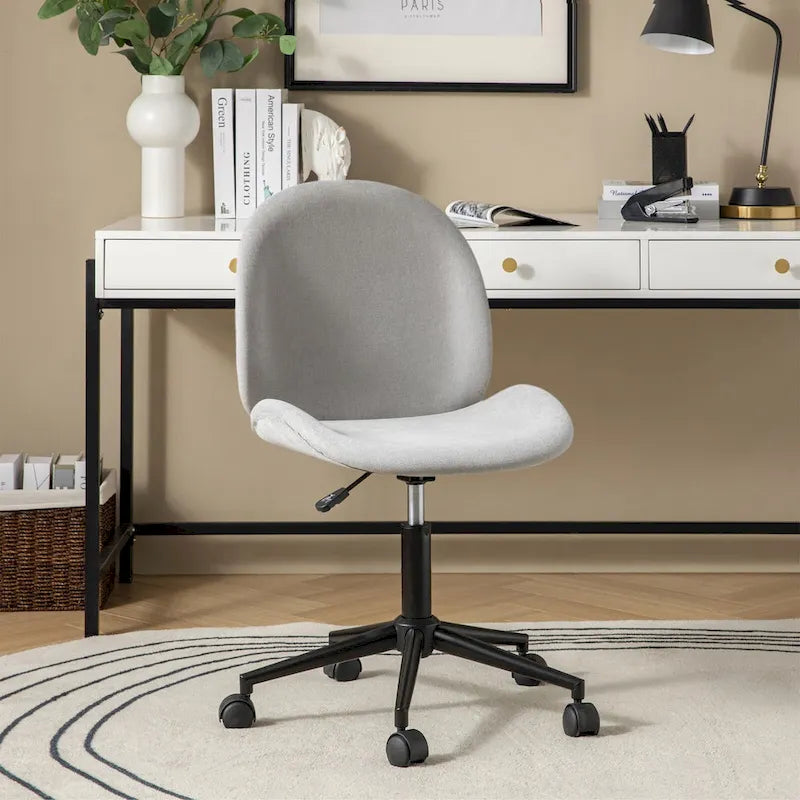 Chaise de bureau moderne Ines 360 pivotante sans accoudoirs avec piètement métallique par HULALA HOME