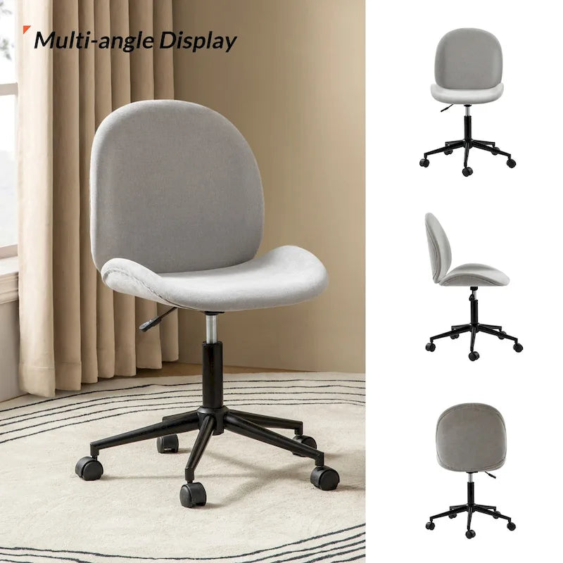 Chaise de bureau moderne Ines 360 pivotante sans accoudoirs avec piètement métallique par HULALA HOME