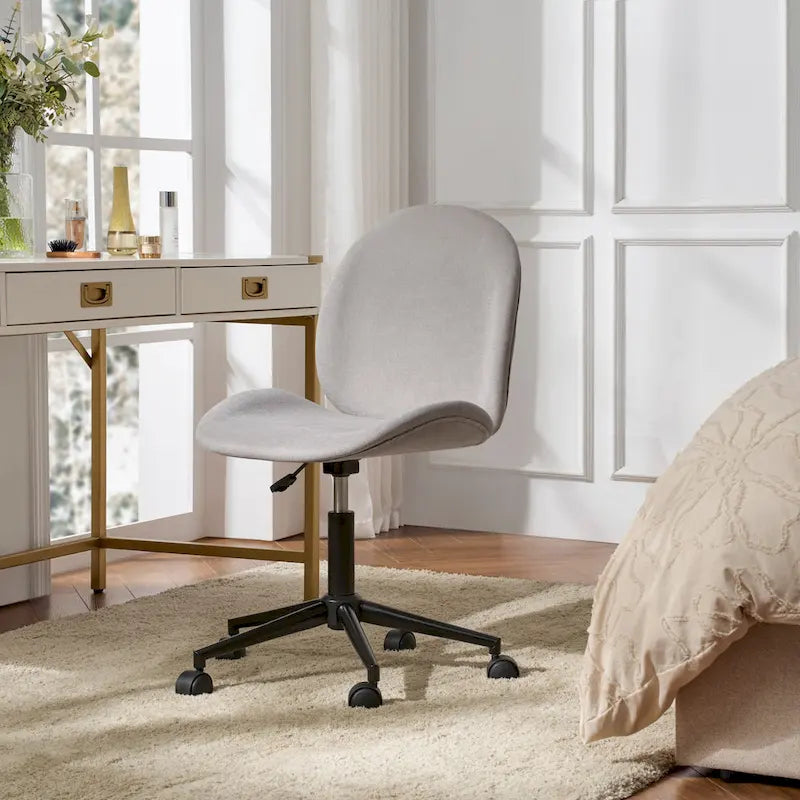 Chaise de bureau moderne Ines 360 pivotante sans accoudoirs avec piètement métallique par HULALA HOME