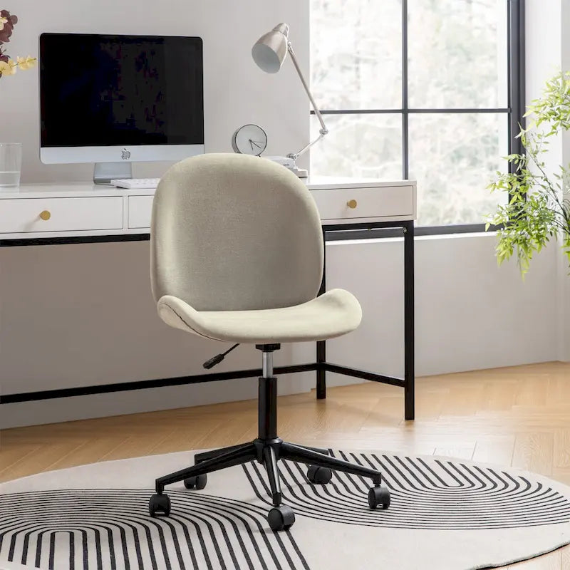 Chaise de bureau moderne Ines 360 pivotante sans accoudoirs avec piètement métallique par HULALA HOME