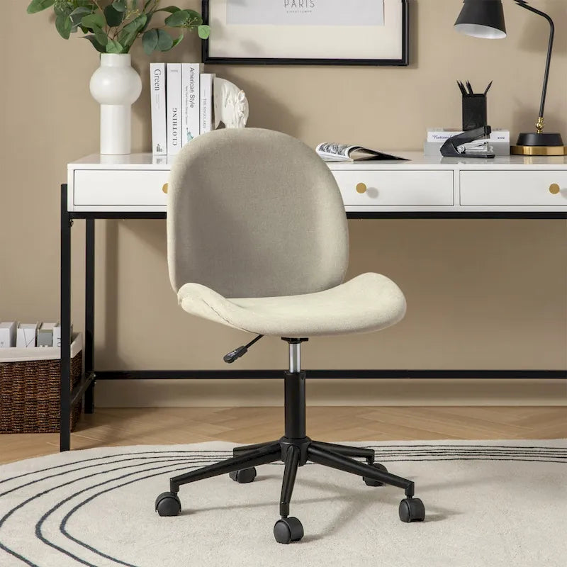 Chaise de bureau moderne Ines 360 pivotante sans accoudoirs avec piètement métallique par HULALA HOME