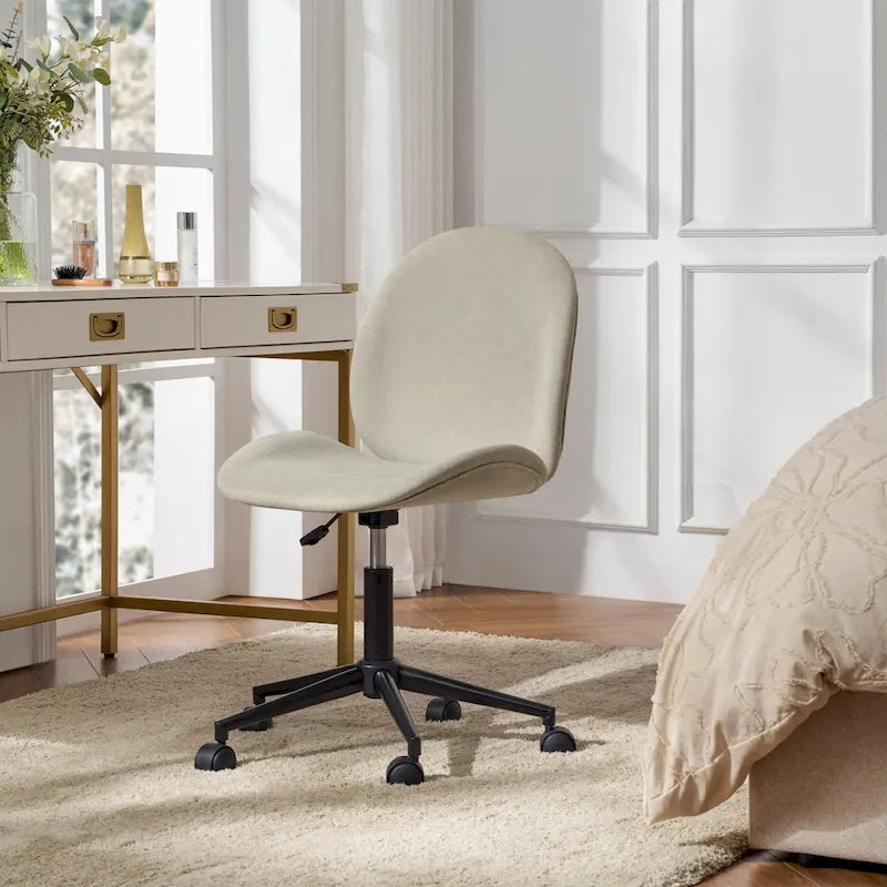 Chaise de bureau moderne Ines 360 pivotante sans accoudoirs avec piètement métallique par HULALA HOME