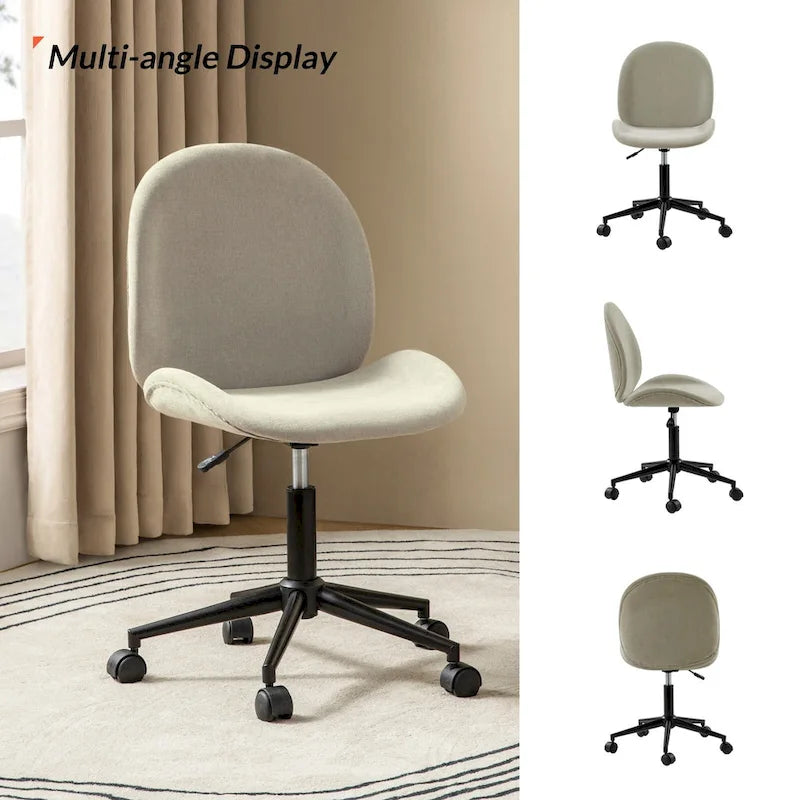Chaise de bureau moderne Ines 360 pivotante sans accoudoirs avec piètement métallique par HULALA HOME