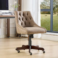 Fauteuil de bureau à domicile en tissu à motif peau de mouton de style rétro médiéval avec fonctions de levage, de pivotement et d'inclinaison