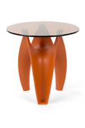Table d'appoint en verre orange
