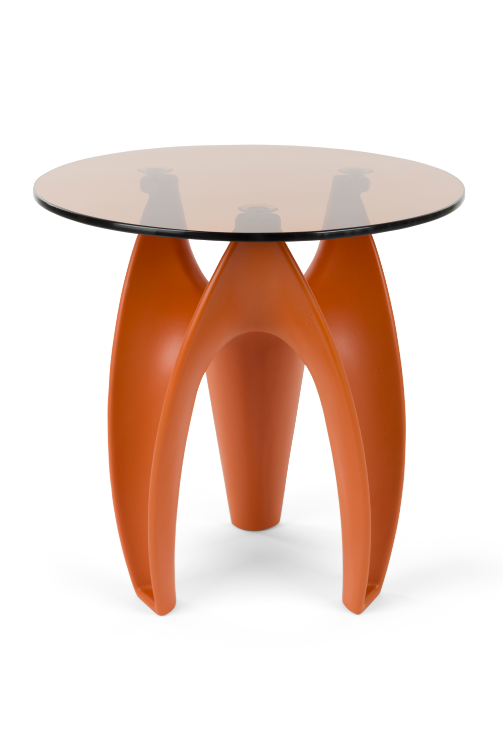 Table d'appoint en verre orange