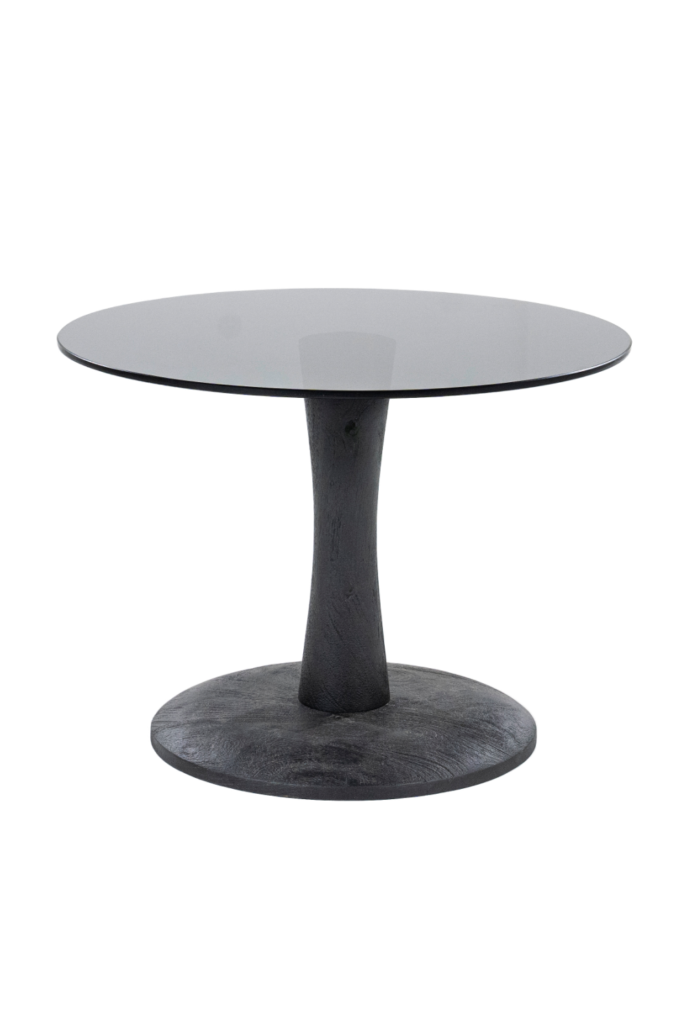 Table basse piédestal en verre rond