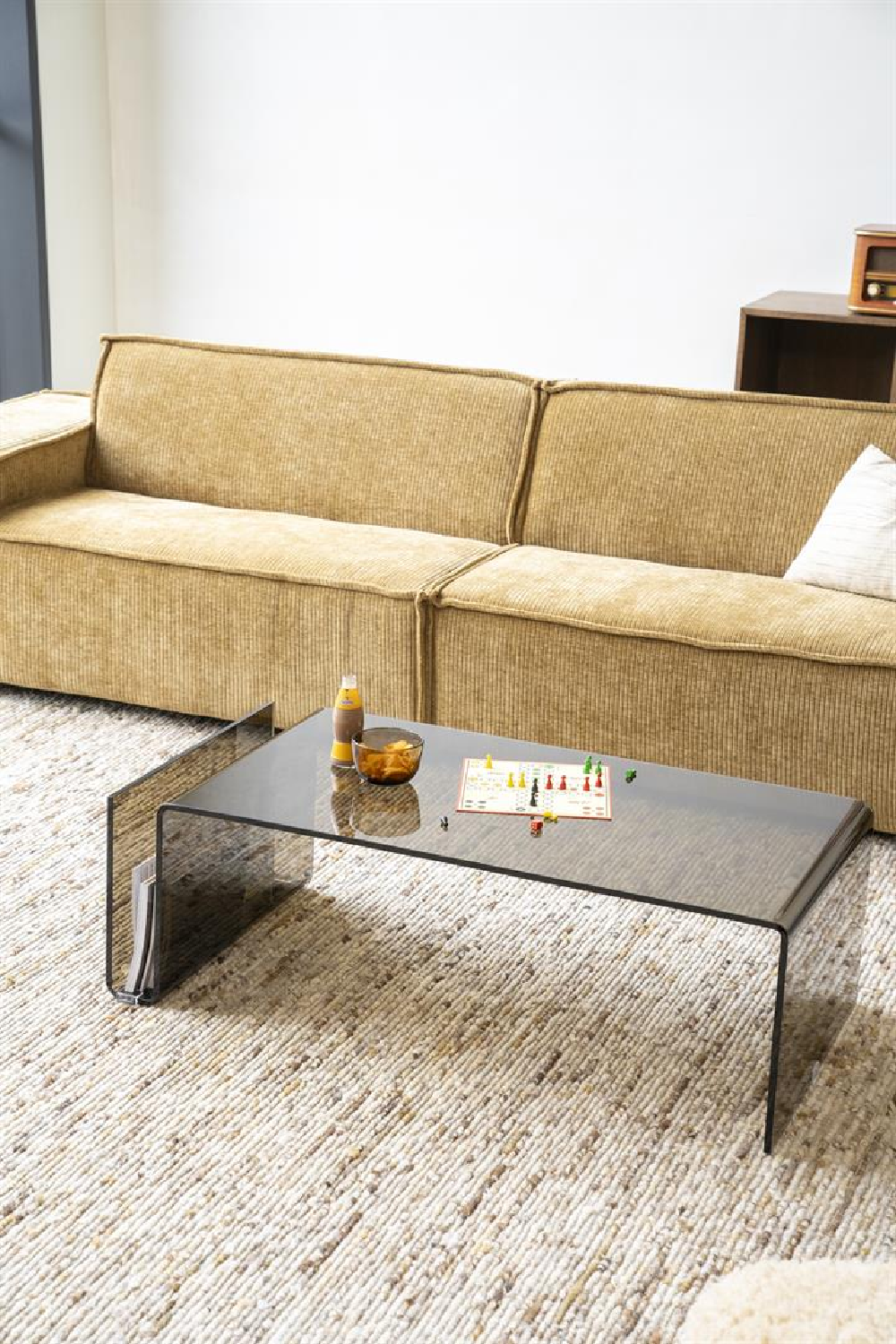 Table basse moderne en verre