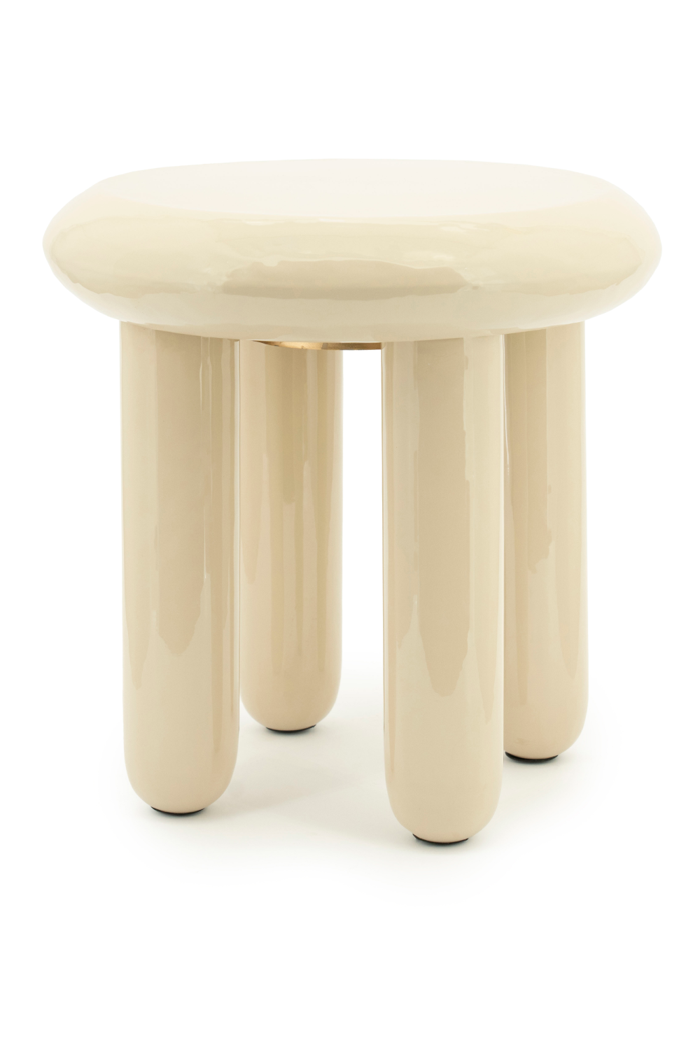 Table d'appoint ronde en fer laqué