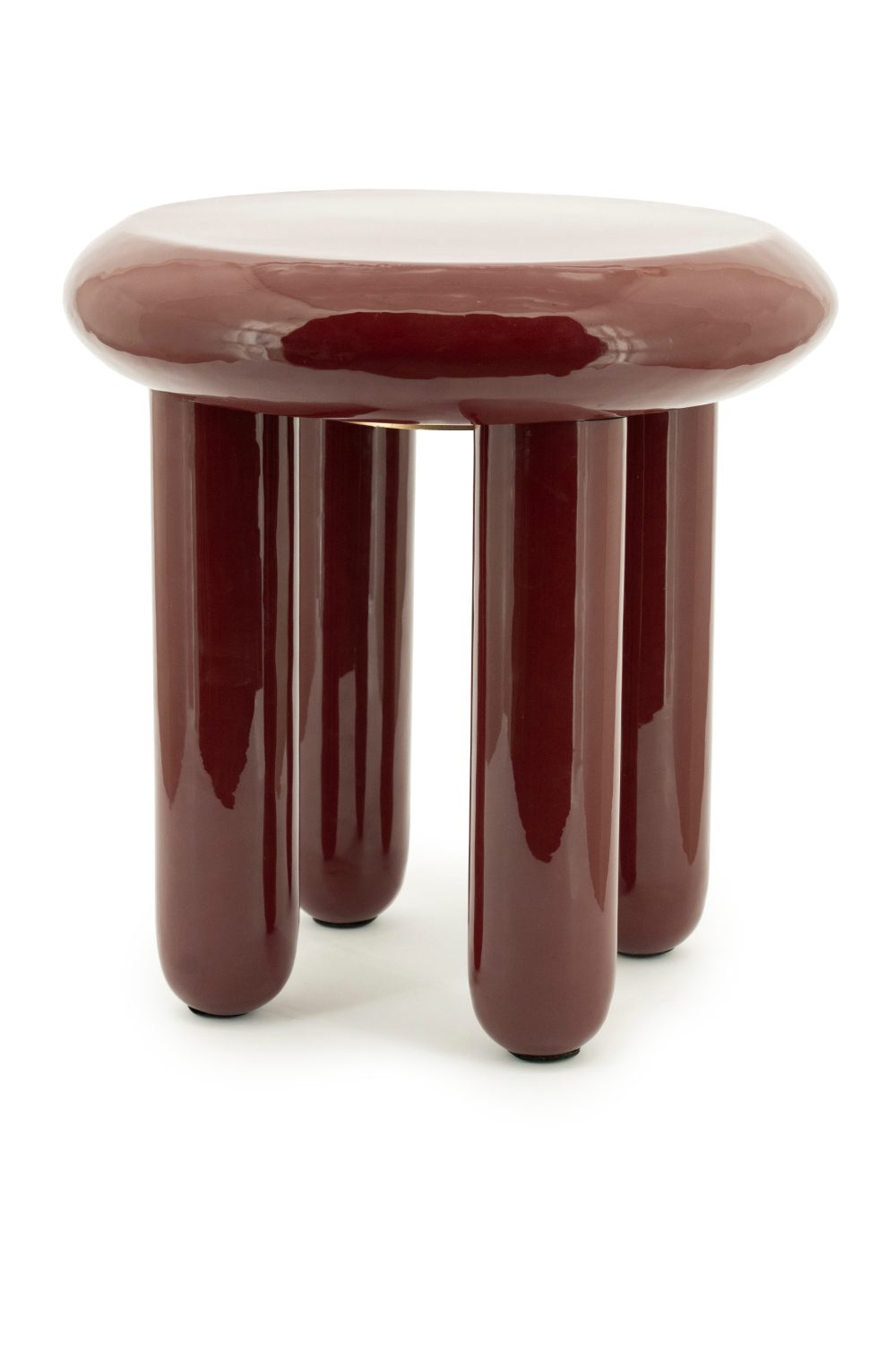 Table d'appoint ronde en fer laqué