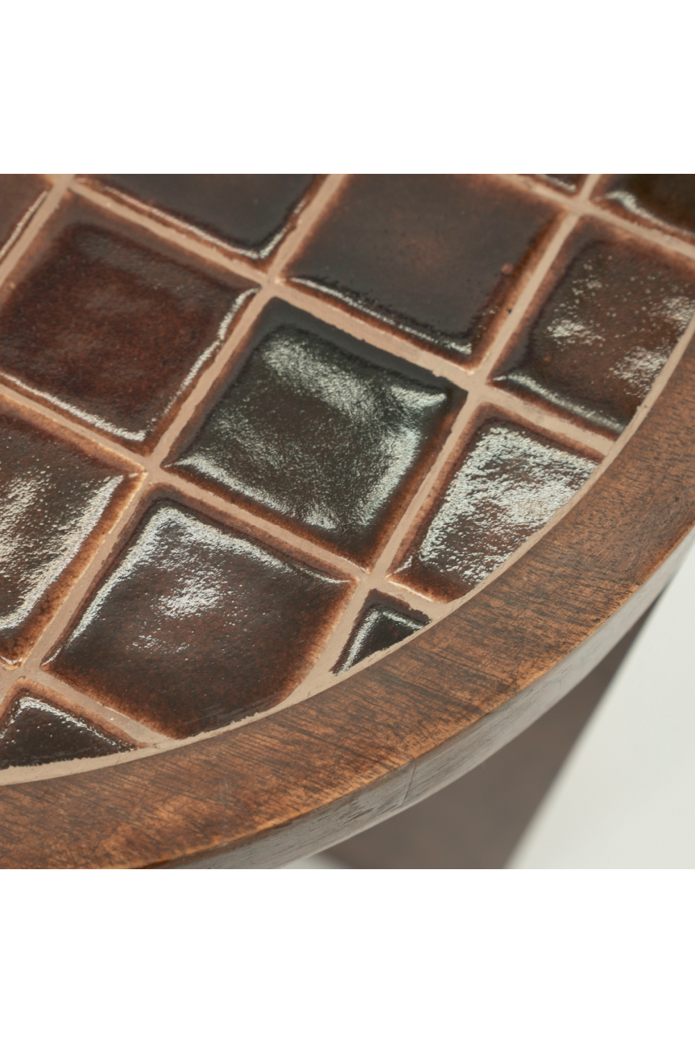 Table d'appoint en céramique marron