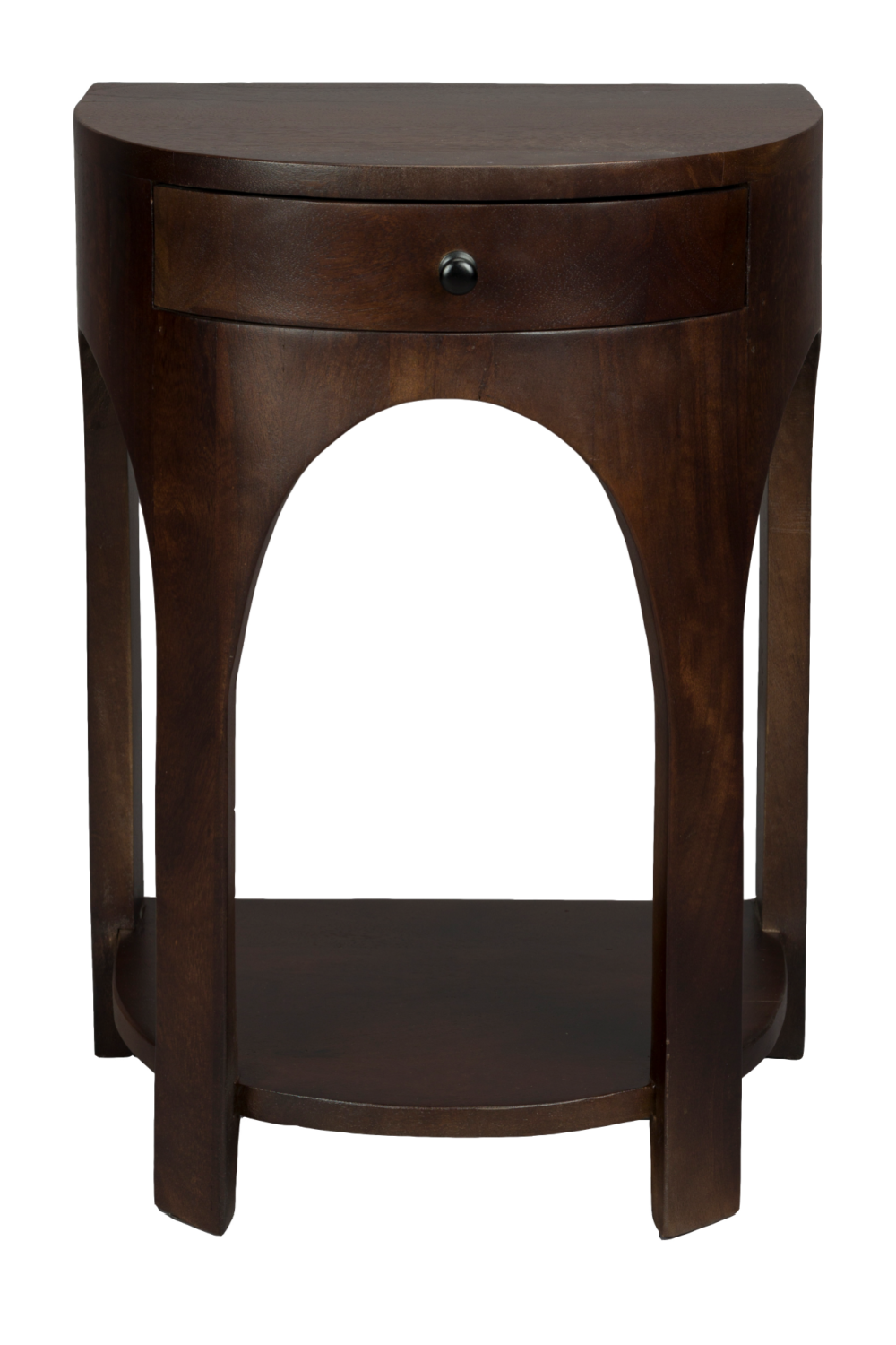 Table d'appoint demi-lune 1 tiroir