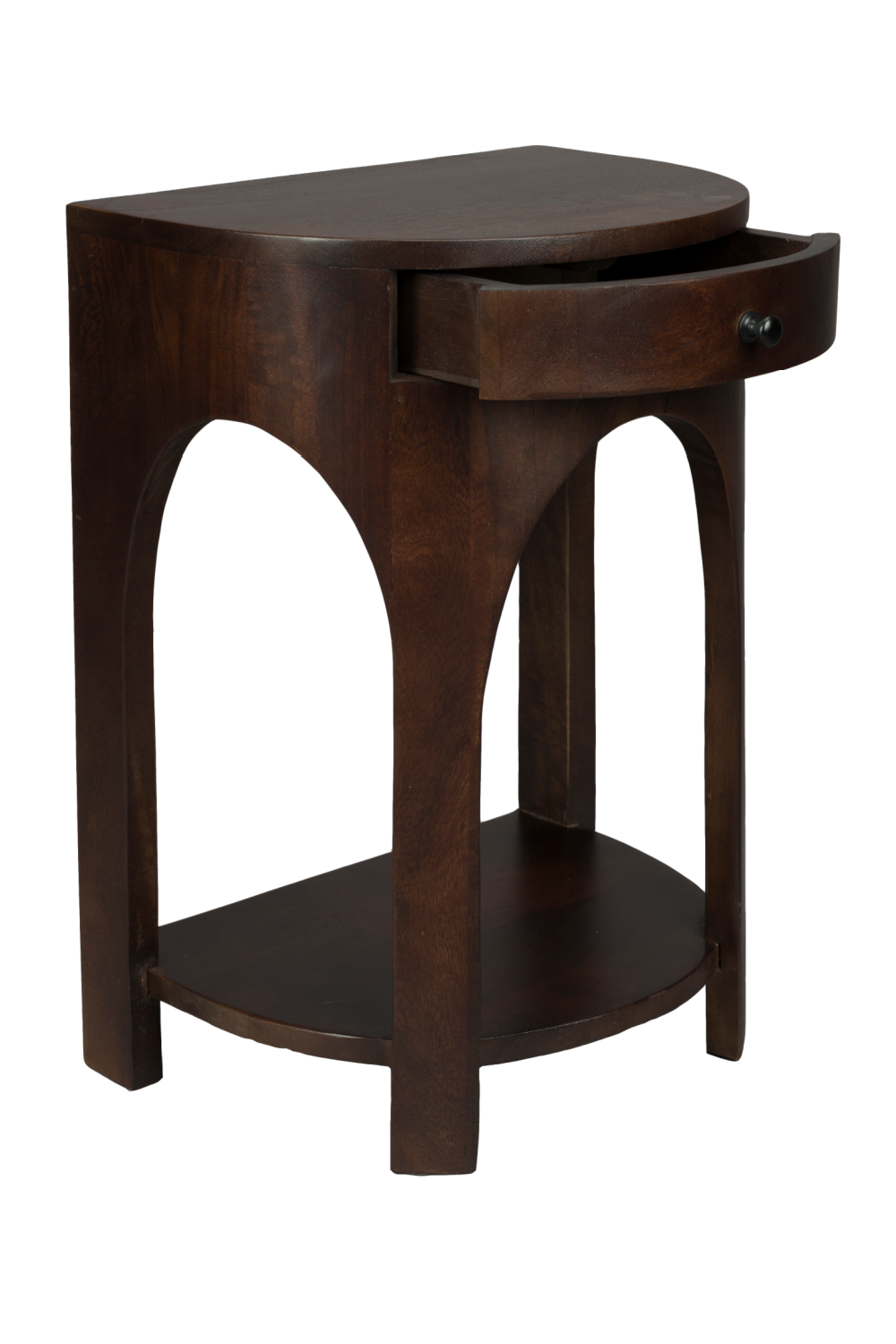 Table d'appoint demi-lune 1 tiroir