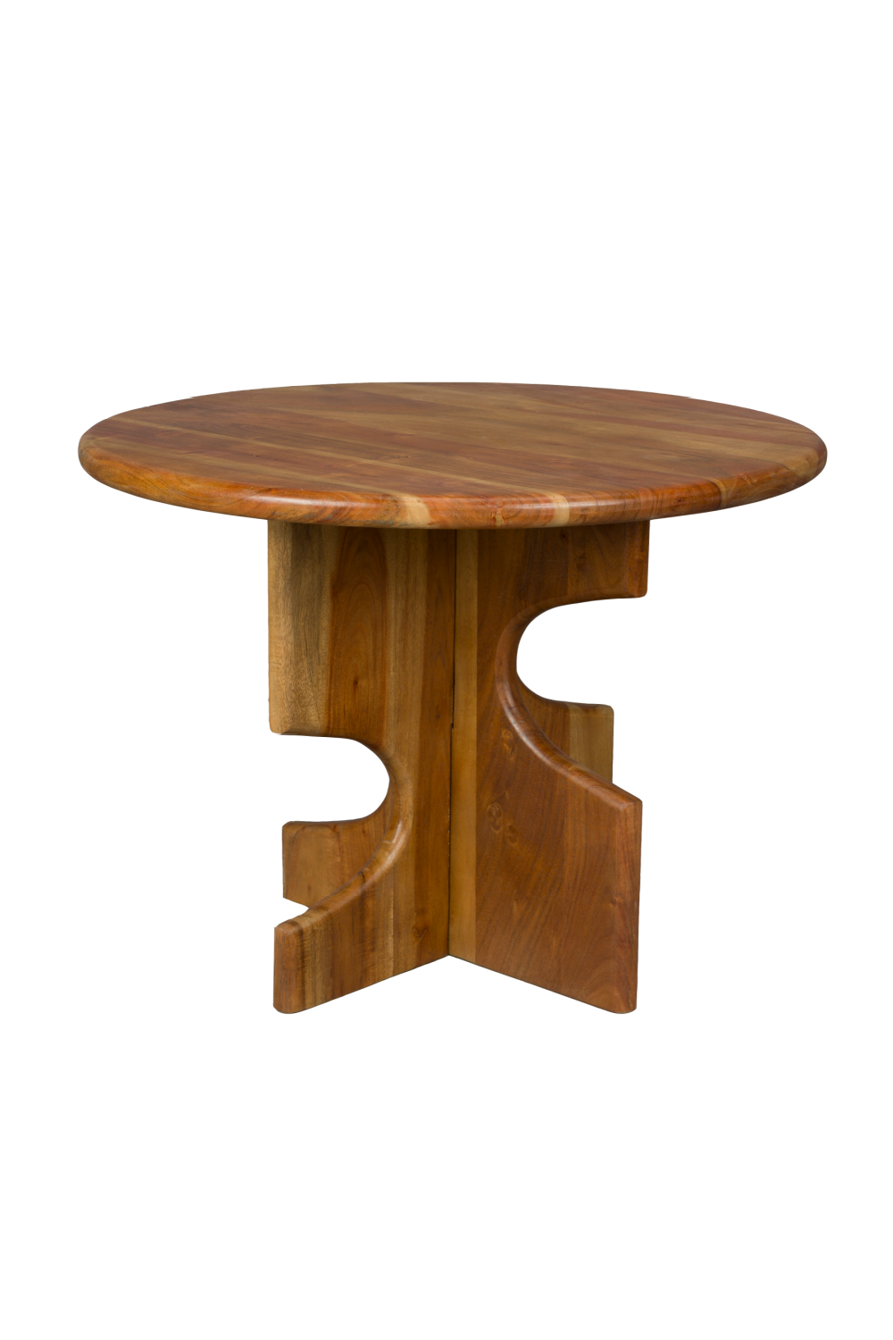Table d'appoint en bois à base crantée