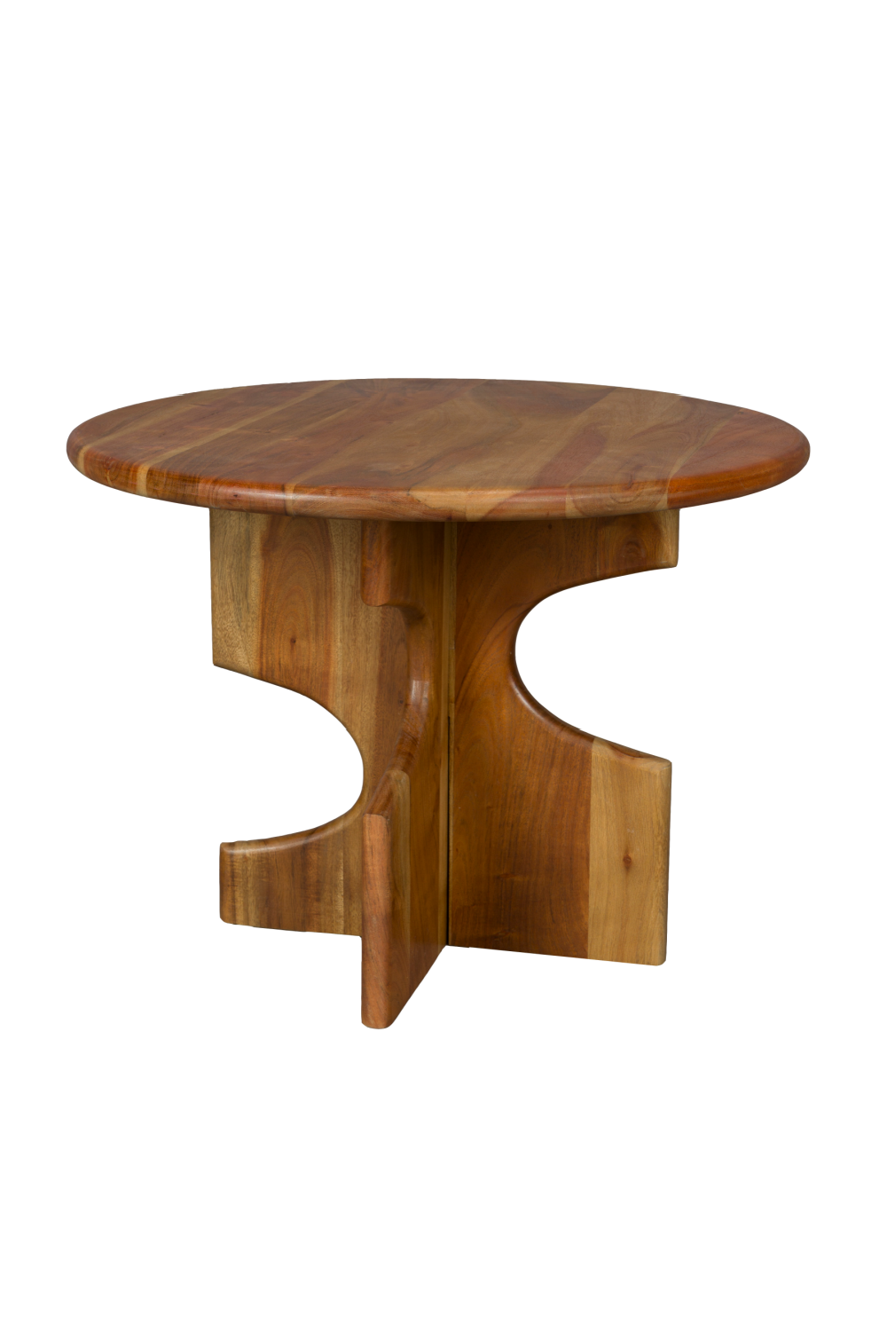 Table d'appoint en bois à base crantée