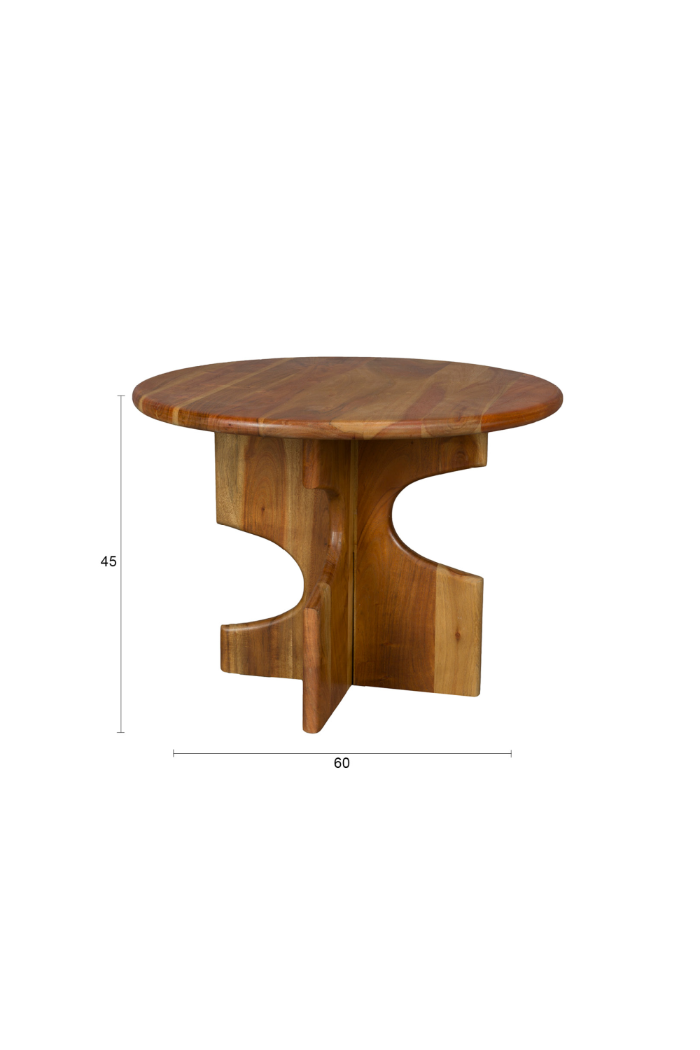 Table d'appoint en bois à base crantée
