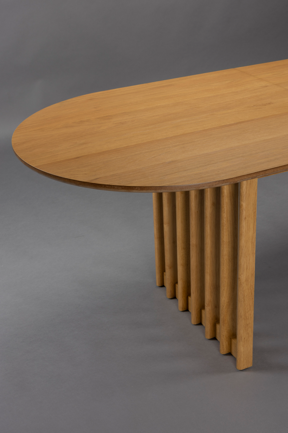 Table à manger ovale réglable en chêne