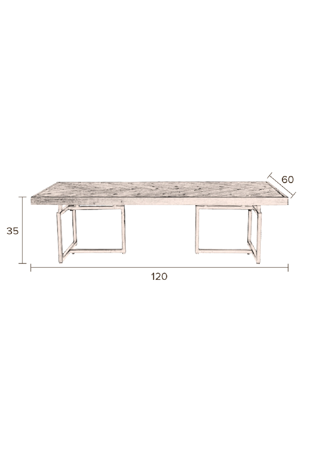 Table basse rectangulaire en acacia