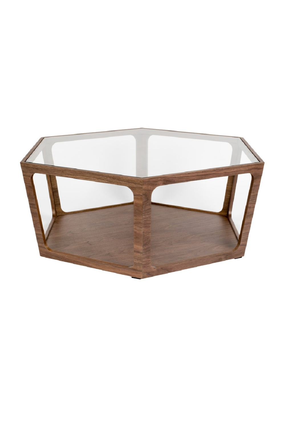 Table basse hexagonale en verre