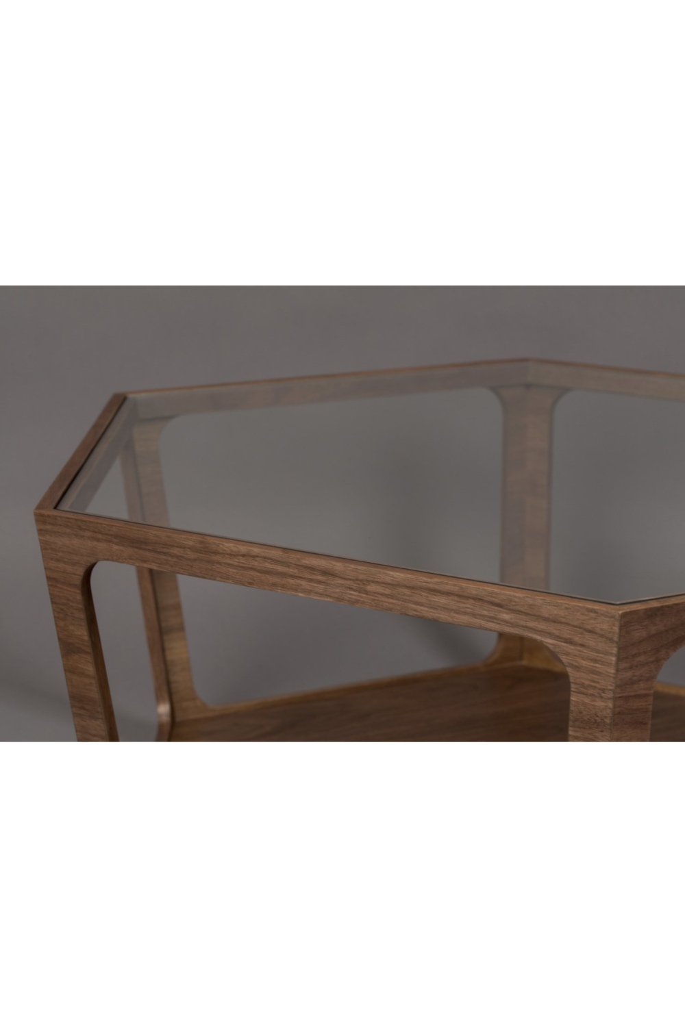Table basse hexagonale en verre