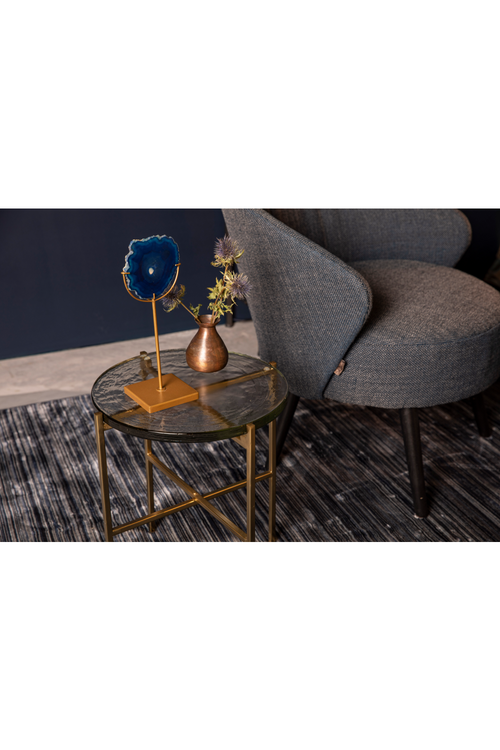 Table d'appoint en verre moulé