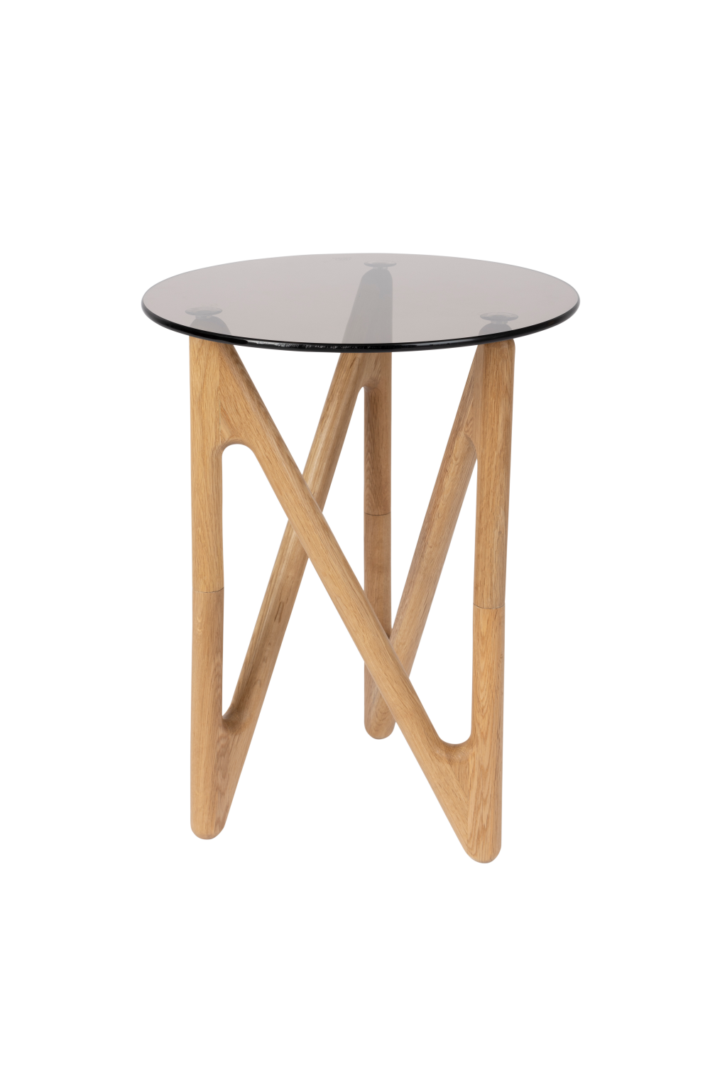 Table d'appoint rétro en verre rond