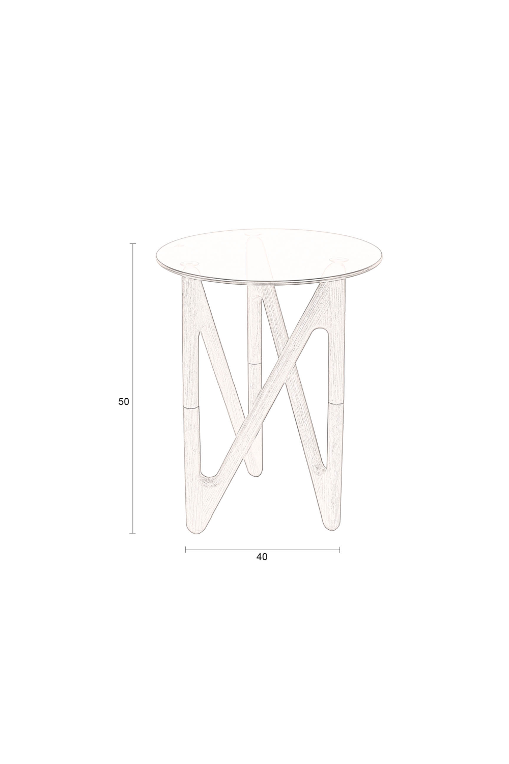 Table d'appoint rétro en verre rond