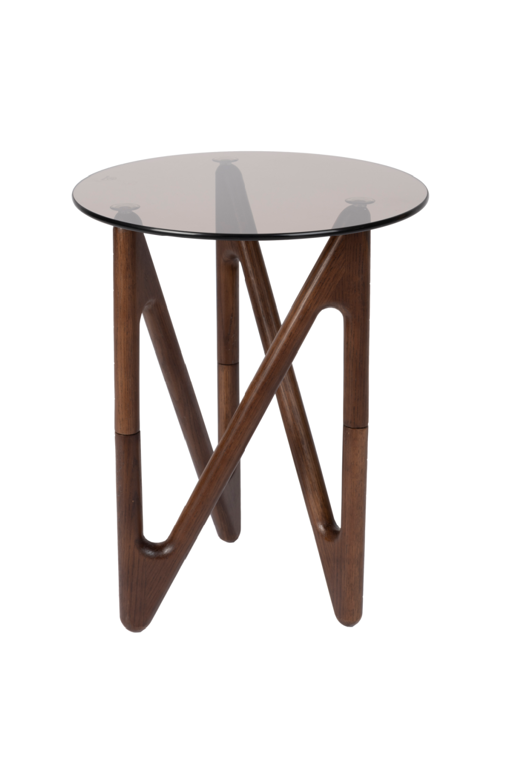 Table d'appoint rétro en verre rond
