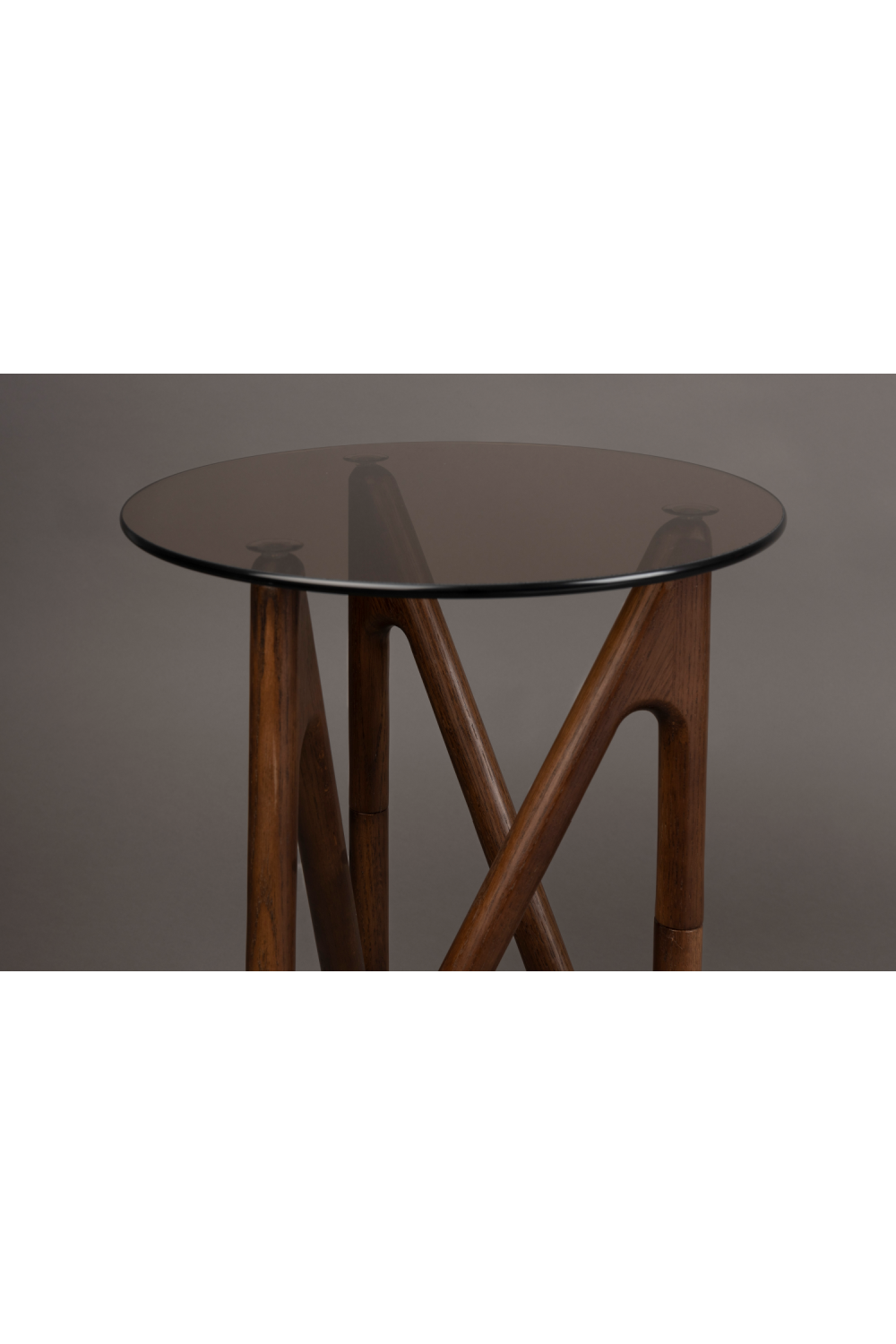 Table d'appoint rétro en verre rond