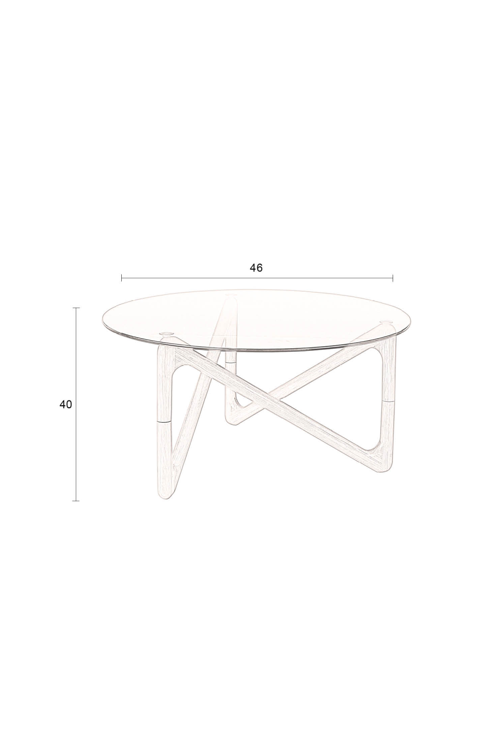 Table basse rétro en verre rond