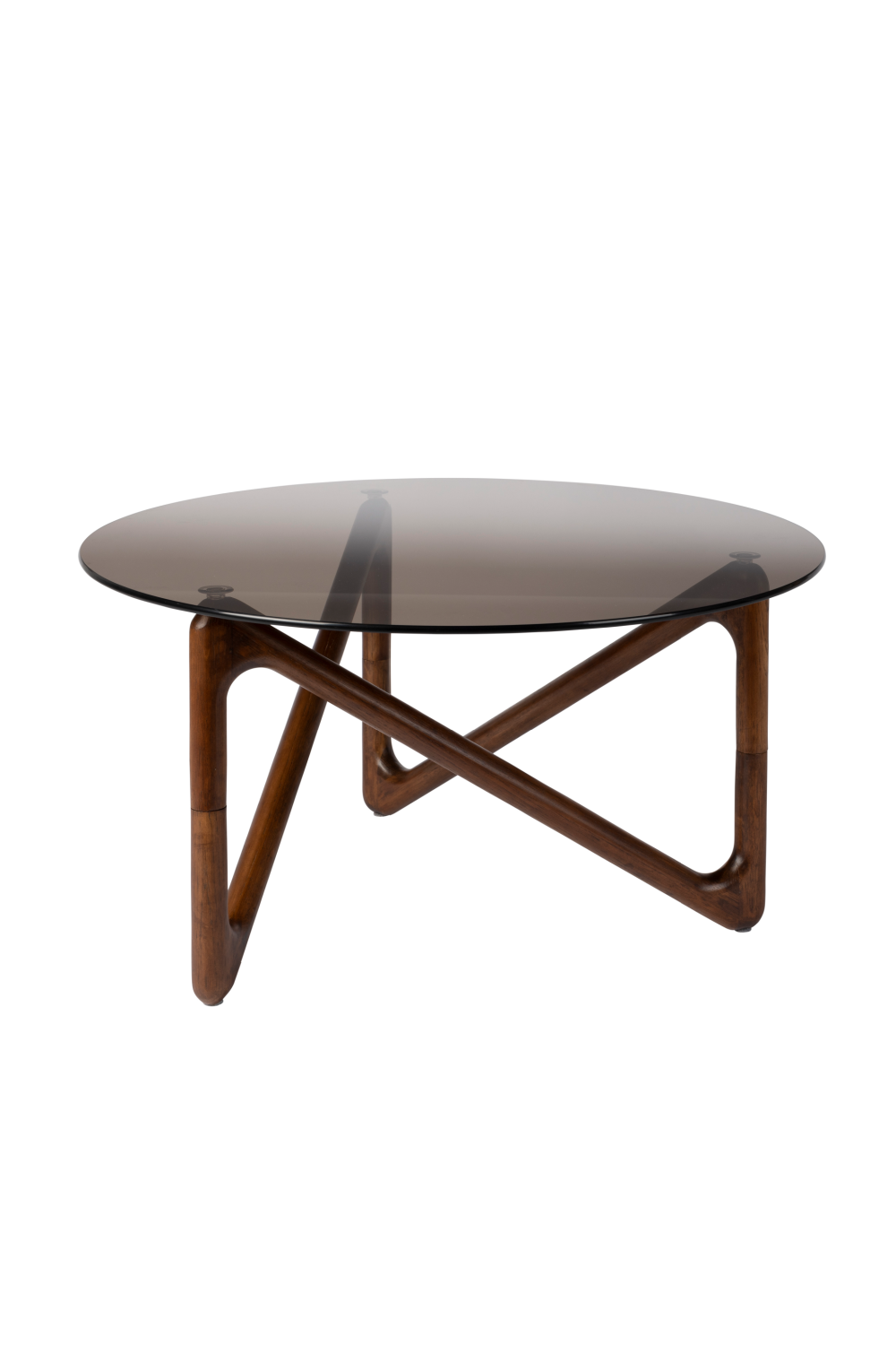 Table basse rétro en verre rond